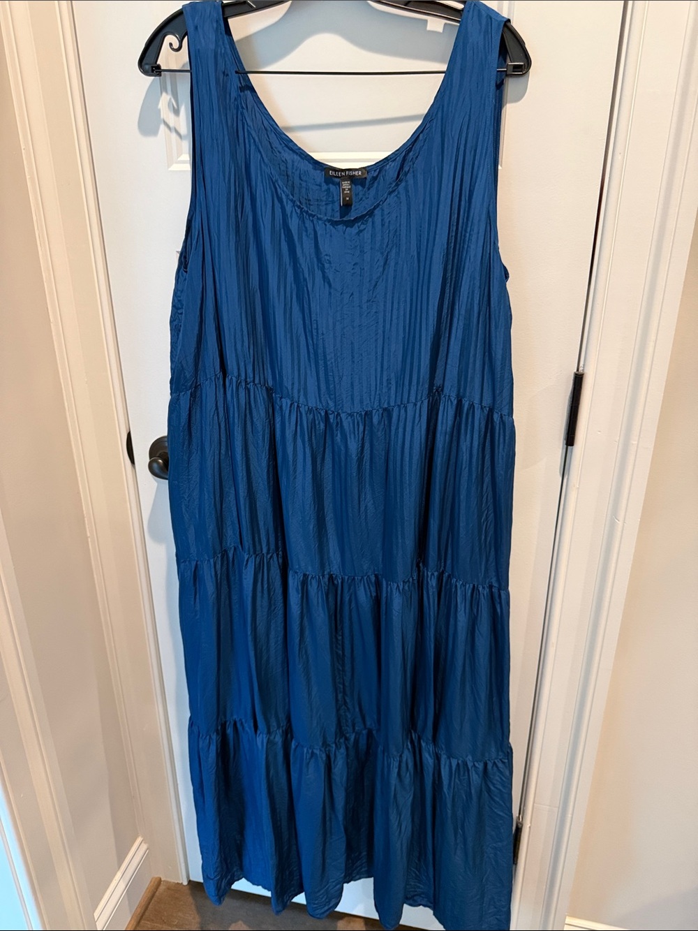 Eileen Fisher - crushed silk tiered dress (1X)